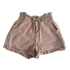 She + Sky High Waist Pink/Mauve Denim Shorts